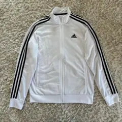 adidas ホワイト ジャージ 3本ライン Mサイズ（表記J/M）