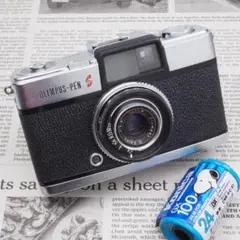 【完動品】◉希少フィルター付OLYMPUS PEN Sフィルムカメラ動作確認済み 完動品】◉希少フィルター付OLYMPUS PEN Sフィルムカメラ動作