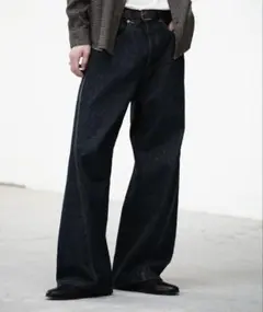 vintage washed curved denim