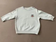 UNIQLO ミッキーマウス刺繍 長袖トレーナー ミントグリーン