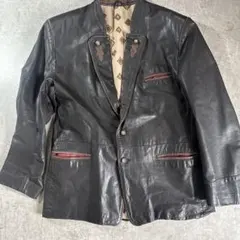 s*1様 ヴィンテージ レザージャケット チロル調 本革 黒茶