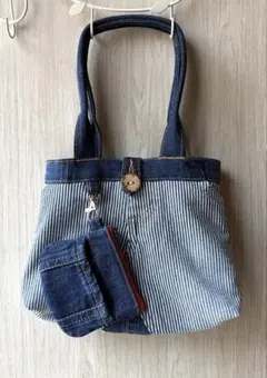 ☆デニムハンドメイド ミニトートバッグ ☆のサムネイル