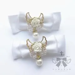 ミニミニリトルガーデンリボン ヘアクリップ 2個セット ヘアアクセサリー