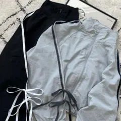 raffime リボンナイロンブルゾン