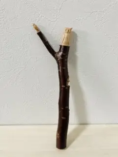 桜の枝に止まる小鳥たち　木彫り　手彫り