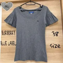 BURBERRY BLUELABELバーバリー　フリル袖カットソー　ホース刺繍