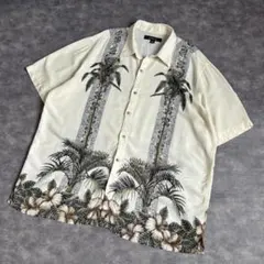 00s Croft&Barrow レーヨン100% アロハシャツ パームツリーのサムネイル
