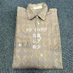 紫 パープル ベージュ系 長袖シャツ 古着 レア