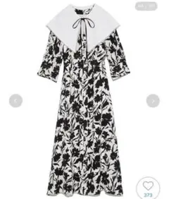 SNIDEL ビッグカラープリントワンピース ブラック