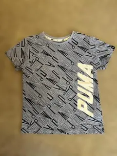 PUMA 模様 Tシャツ 140 ブルーグレー系