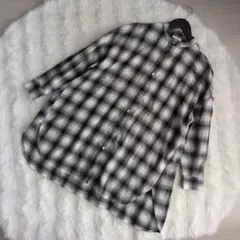 ITEMS URBAN RESEARCH ロングシャツ 長袖 黒白チェックのサムネイル