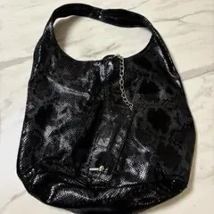 パイソン柄　大きめレザーバッグ