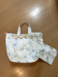 レスポートサック、花柄刺繍、トートバッグ、ポーチセット、