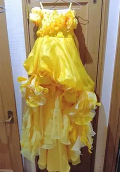スタジオ撮影使用　子供用ドレス(イエロー)　サイズ120-130　<221>