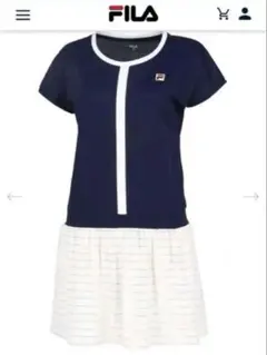 FILA テニスウェア ワンピースLネイビー/ホワイト