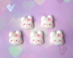 ウサギ ネイルパーツデコパーツ 5個セット