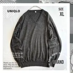 【UNIQLO】 エクストラファインメリノウール　 Vネックセーター　XL