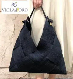 【極美品✨️】VIOLAd'ORO ヴィオラドーロ 2way アバカメッシュ 黒 VIOLAd'ORO｜ヴィオラドーロ ｜アバカメッシュ 2WAYバケットバッグ｜V