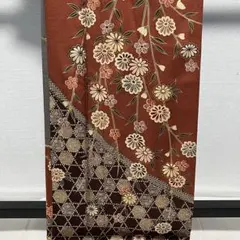 D589 訪問着　藤の花　笠松　金彩　正絹　着物　袷　美品 D589 訪問着 藤の花 笠松 金彩 正絹 着物 袷 美品 - メルカリ