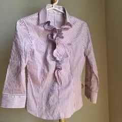 ナラカミーチェ フリル付きストライプシャツ サイズ0