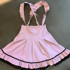 薄紫フレアスカート　調整可能ストラップ付き　リボンおまけ