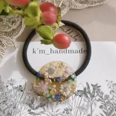 ❁⃘*.゜レトロ クラシカル ラウンド お花 レジンヘアゴム❁⃘*.゜2