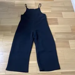 ジーユー黒いキャミソールスタイルワイドレッグサロペットサイズM