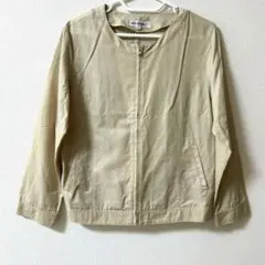 NATURAL BEAUTY BASIC ノーカラージャケット L ベージュ