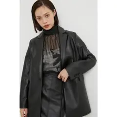 フェイクレザーテーラードジャケット