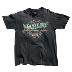 【90s】USA製 Harley-Davidson ロゴ Tシャツ ブラック L