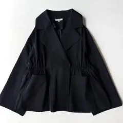 極美品✨️24SS　定価7.5万　エポカ　グログランタフタ ショートコート　濃紺