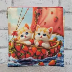 ❤フラットポーチ❤小物ポーチ❤猫