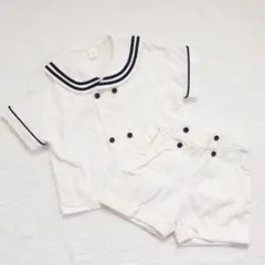バースデー コトリ うさ耳セーラー 半袖Tシャツ ズボン 90 ホワイト 白