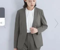 カチリラ ノーラペル ジャケット -ウォッシャブル・ストレッチ・防シワ-