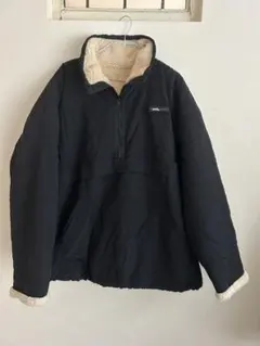 javaリバーシブル ハーフジップ ナイロン ボア オーバーサイズ ブルゾン