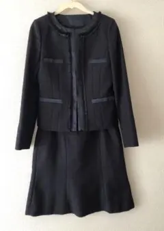 UNTITLED アンタイトル ツイード ジャケット　スカート ネイビー