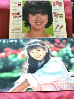 グリコ販促用下敷、松田聖子、本田美奈子、80年代物です。