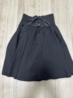 ブラック フレアスカート レースアップウエスト　地雷　量産型