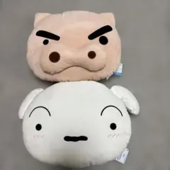 ゴ*ミ様 クレヨンしんちゃん　もふぐっと　フェイス型ぬいぐるみ　シロとブリブリざ