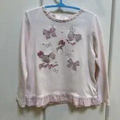 期間限定セールメゾピアノ　ピンク キッズ 長袖カットソー 110