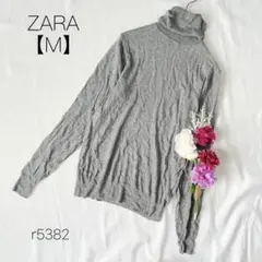 ザラ　ZARA タートルネックニット ウール混 長袖トップス　薄手　グレー　Mのサムネイル