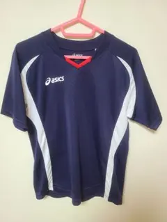 asics ネイビー 半袖シャツ