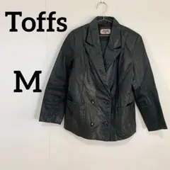 【Toffs 本革 ダブル レザージャケット ブラック M】のサムネイル