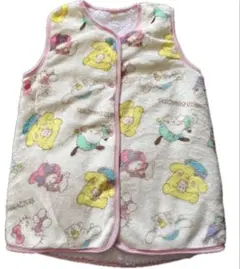 【新品】ミンクフリース裏ボアロングポンチョ　マイメロ　クロミ　100-110cm