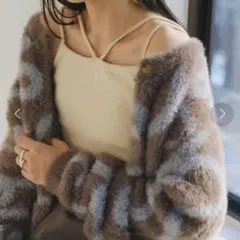 kastane カップ付ストレッチコットン紐キャミ