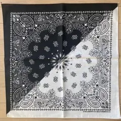 HAV-A-HANK ペイズリーバンダナ Split Black & White