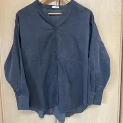 ESSEME ボタン付きVネック コーデュロイシャツ Lサイズ