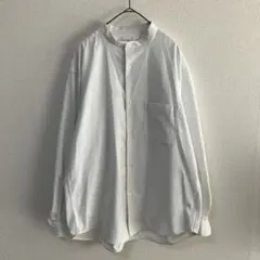 GU リラックスフィットバンドカラーシャツ(長袖) Mサイズ　白