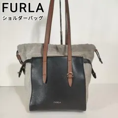 FURLA NET M フルラ トートバッグ 本革 ブラック　ブラウン