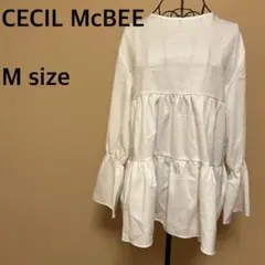 【CECIL McBEE】長袖チュニック/ブラウス/白/ホワイト/ギャル/無地